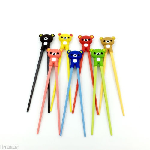 5pairs ȭ  Rilakkuma  ̺ Tablewar н Ʈ̴ /5pairs Cartoon Bear Rilakkuma Kid Baby Tablewar Learning Training Chopsticks